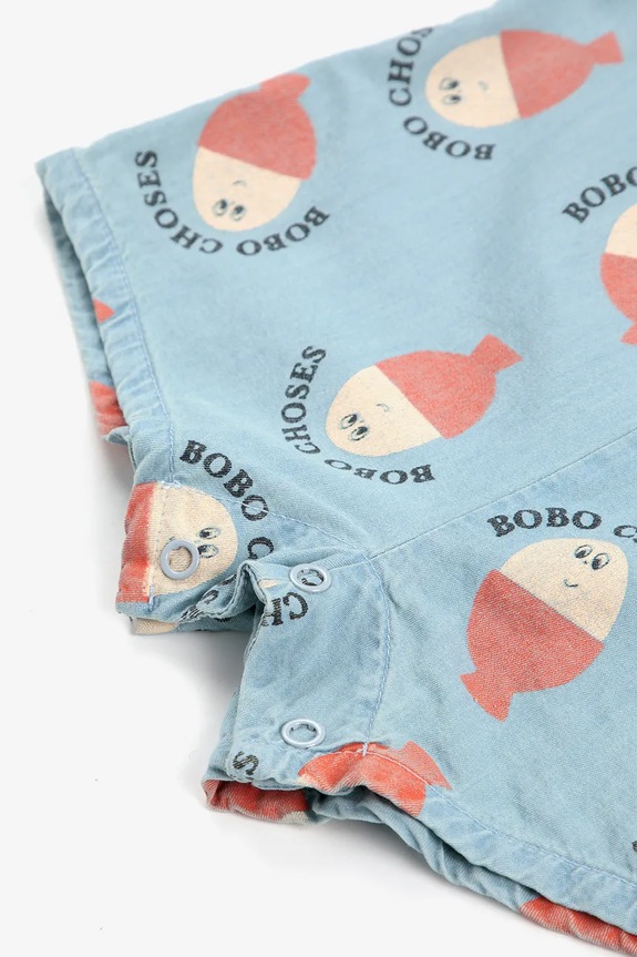 Otroški bombažni romper Bobo Choses Morning Egg turkizna 125AB077