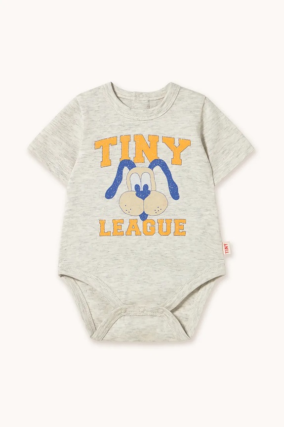 Bavlněné kojenecké body Tinycottons TINY LEAGUE GRAPHIC BODY šedá SS25.084