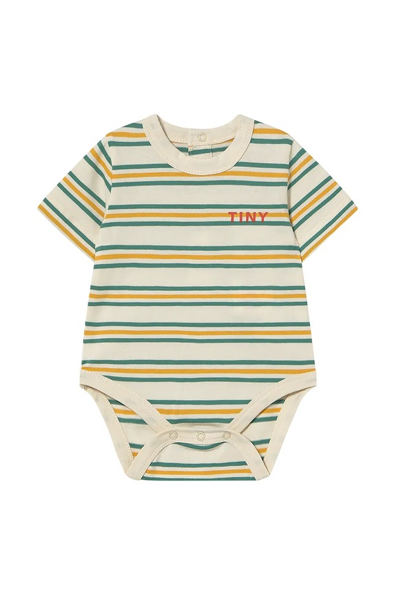 Tinycottons body bawełniane niemowlęce STRIPES MULTICOLOR BODY SS25.124 beżowy SS25