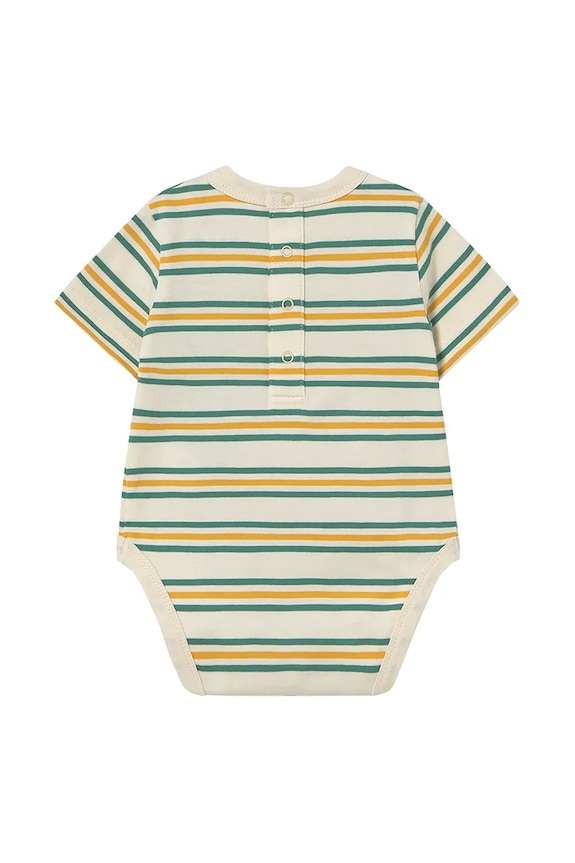 Chłopiec Tinycottons body bawełniane niemowlęce STRIPES MULTICOLOR BODY SS25.124 beżowy