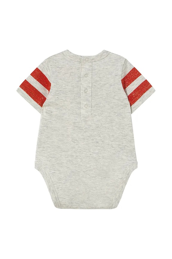 Chłopiec Tinycottons body bawełniane niemowlęce STRIPES LOGO BODY SS25.146 szary