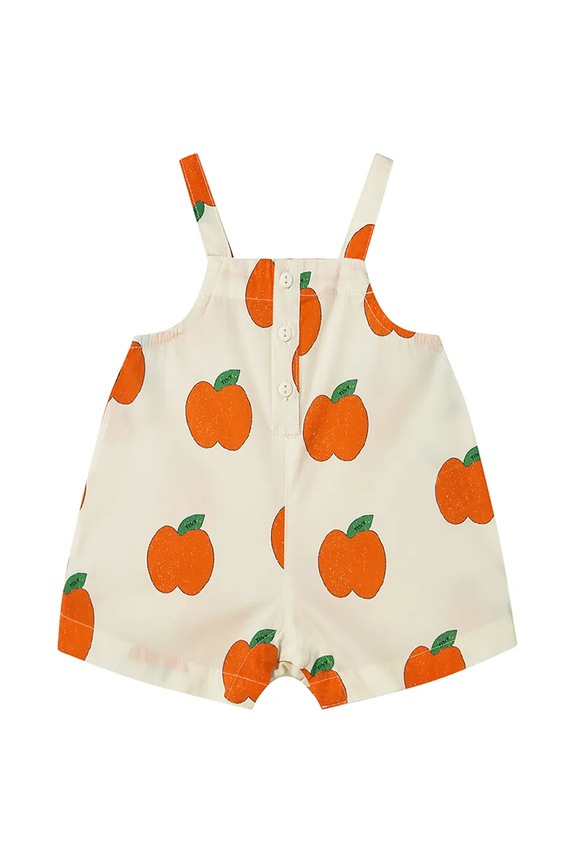 Βρεφικά βαμβακερά φορμάκια Tinycottons APPLES BABY DUNGAREE SS25.199 μπεζ SS25