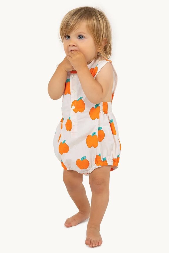 Tinycottons body bawełniane niemowlęce APPLES WOVEN BODY beżowy SS25.200