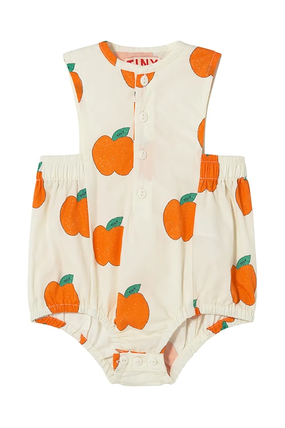Tinycottons body bawełniane niemowlęce APPLES WOVEN BODY SS25.200 beżowy SS25
