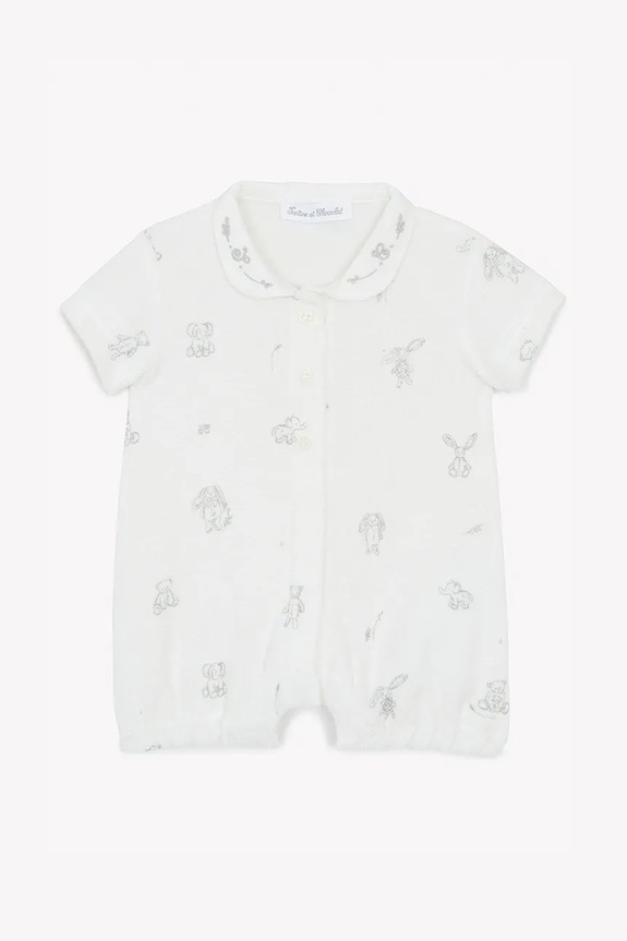 Tartine et Chocolat rampers bawełniany niemowlęcy CA33080 biały SS25