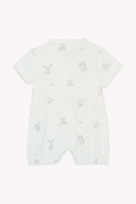 Chłopiec Tartine et Chocolat rampers bawełniany niemowlęcy CA33080 biały