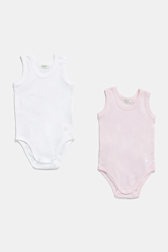 Bavlněné kojenecké body United Colors of Benetton 3-pack Kojenecký výrobek růžová 3GI70B136.W.Reprop.PPYA
