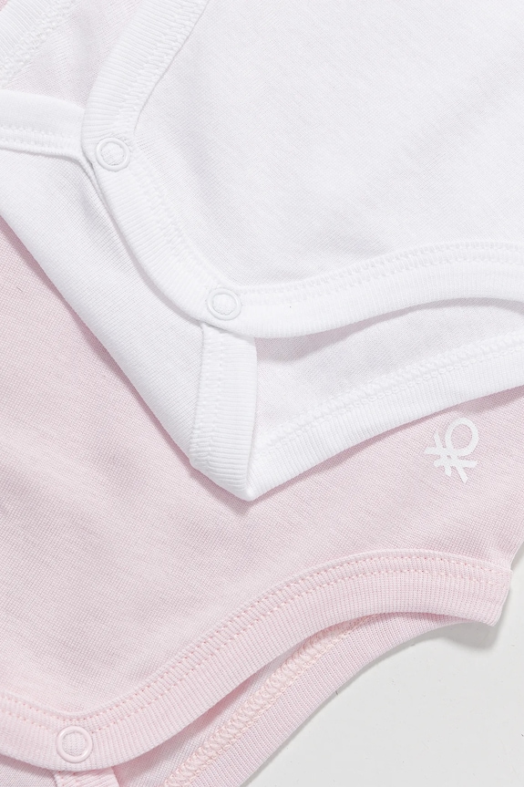 CHLAPEC Bavlněné kojenecké body United Colors of Benetton 3-pack 3GI70B136.W.Reprop.PPYA růžová