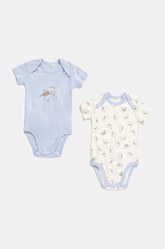 United Colors of Benetton body bawełniane niemowlęce 2-pack Produkt niemowlęcy niebieski 3GI70B00X.W.Seasonal