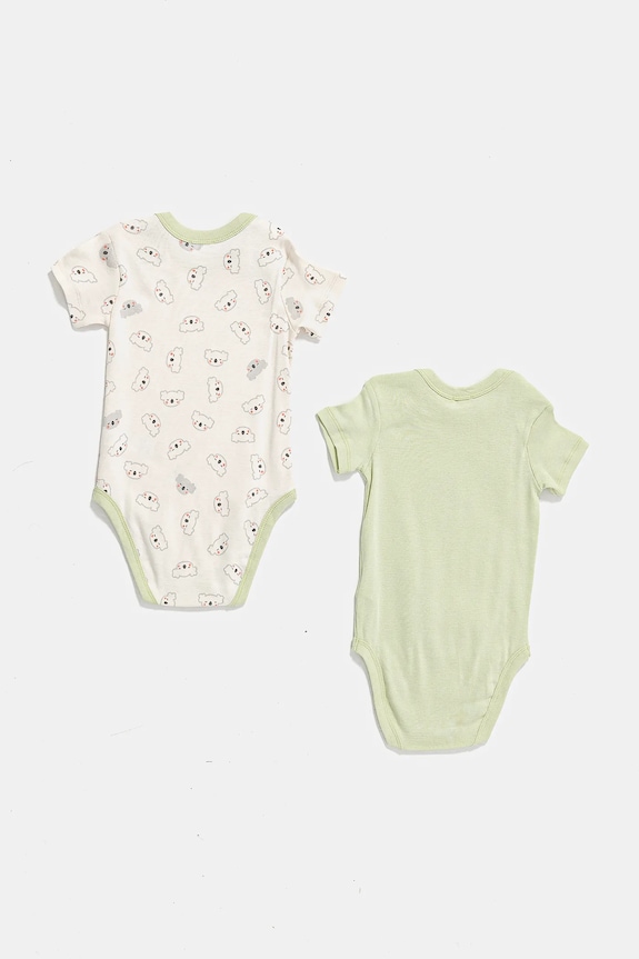 United Colors of Benetton body di cotone neonato/a pacco da 2 3GI70B00X.W.Seasonal verde SS25