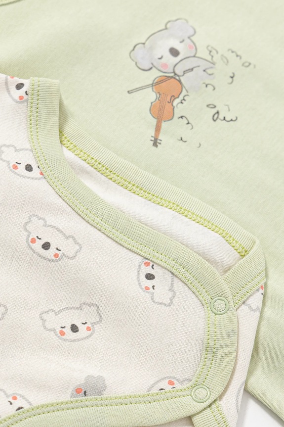 BIMBA United Colors of Benetton body di cotone neonato/a pacco da 2 3GI70B00X.W.Seasonal verde