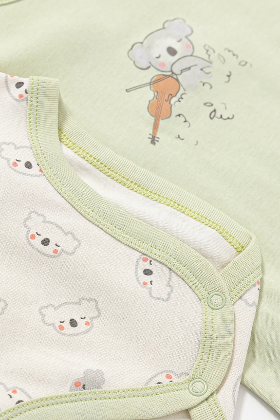 BIMBA United Colors of Benetton body di cotone neonato/a pacco da 2 3GI70B00X.W.Seasonal verde