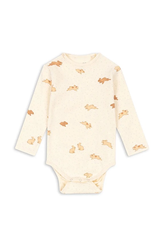 Konges Sløjd body bawełniane niemowlęce MINNIE BODY GOTS Produkt niemowlęcy beżowy KS103559