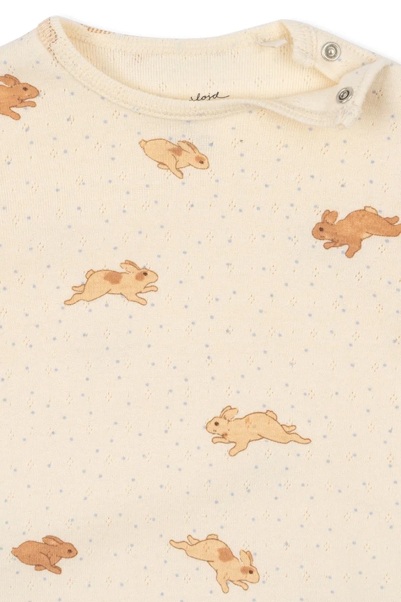 Chłopiec Konges Sløjd body bawełniane niemowlęce MINNIE BODY GOTS KS103559 beżowy