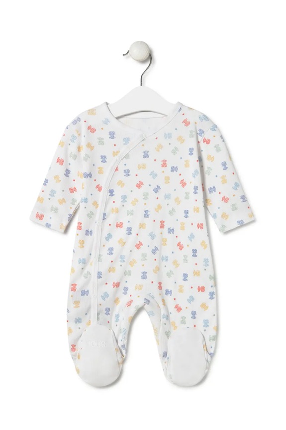 Tous salopetă din bumbac pentru bebeluși Star Produs pentru bebe alb Star.2204