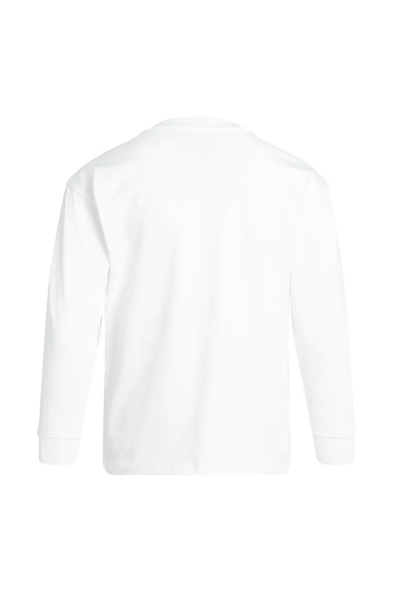 Παιδικό βαμβακερό μακρυμάνικο Calvin Klein Jeans IB0IB02354.PPYA λευκό SS25