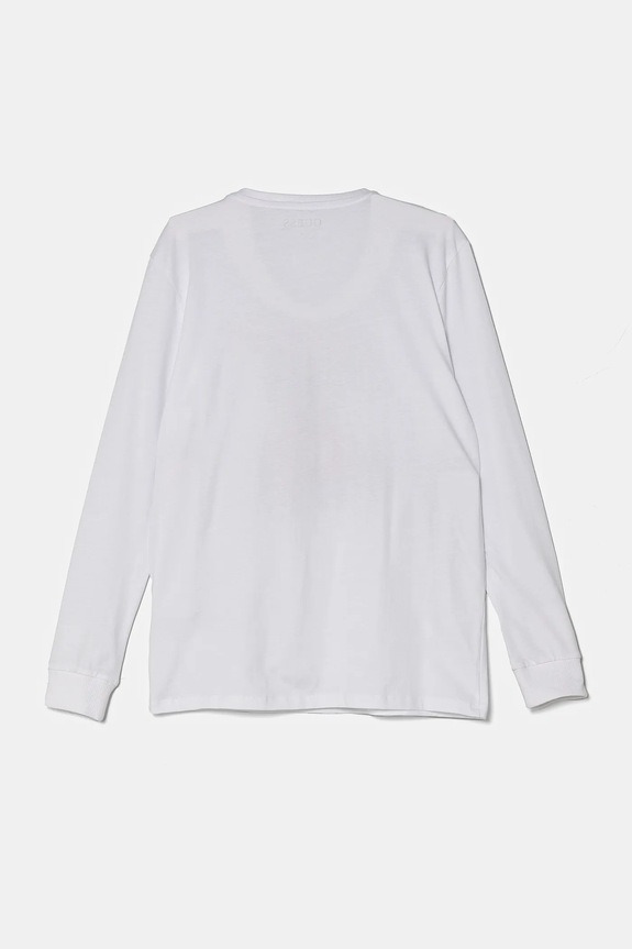 Παιδικό βαμβακερό μακρυμάνικο Guess L5RI32.K8HM4.PPYA λευκό SS25