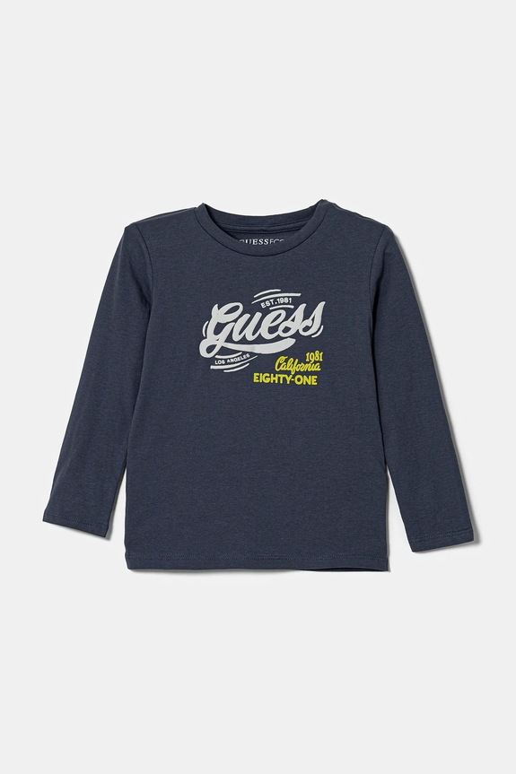 Guess longsleeve bawełniany dziecięcy nadruk granatowy N5RI17.K8HM4.PPYA