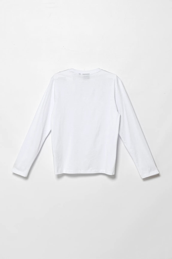 Dječja pamučna majica dugih rukava EA7 Emporio Armani 7B000021.AF10378 bijela AW25