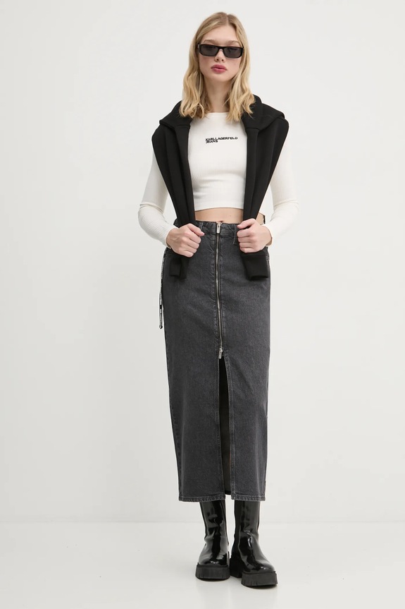 Majica dugih rukava Karl Lagerfeld Jeans A1W17037 bež SS25