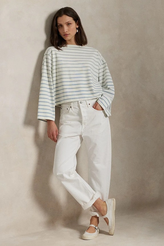 Odzież Polo Ralph Lauren longsleeve bawełniany 211959103 niebieski