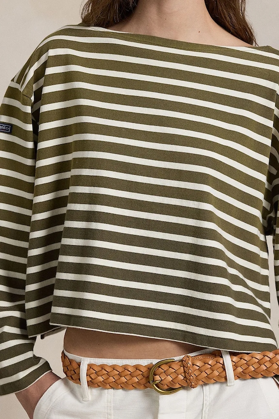 Polo Ralph Lauren top a maniche lunghe in cotone verde 211959103