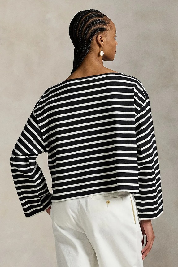 Βαμβακερή μπλούζα με μακριά μανίκια Polo Ralph Lauren 211959103 μαύρο AW25
