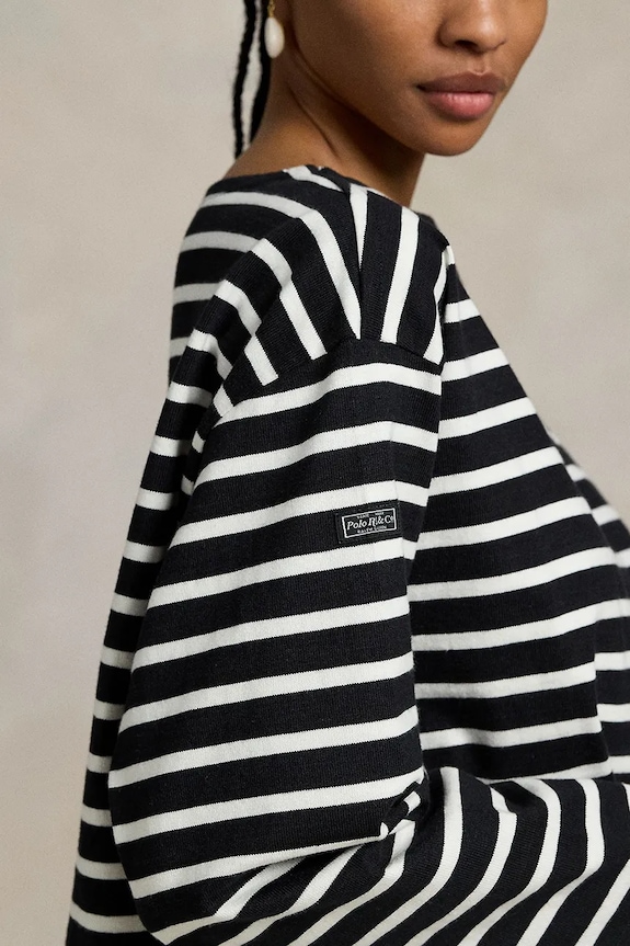 Βαμβακερή μπλούζα με μακριά μανίκια Polo Ralph Lauren μαύρο 211959103