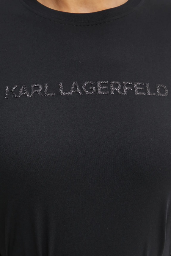 Karl Lagerfeld pamut póló A1W17076 fekete