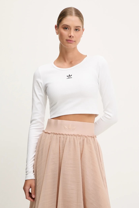 Tričko s dlhým rukávom adidas Originals Essential slim biela JC9011