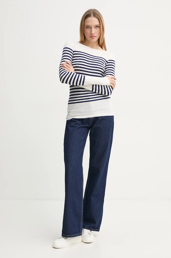 Marc O'Polo longsleeve bawełniany 502219652597 beżowy SS25