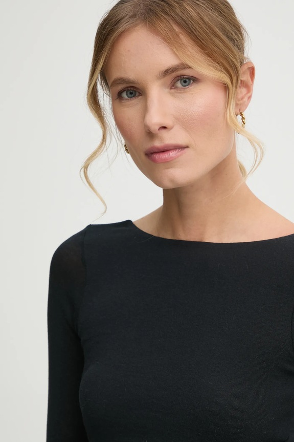 Pepe Jeans longsleeve din bumbac LULLY negru PL505987
