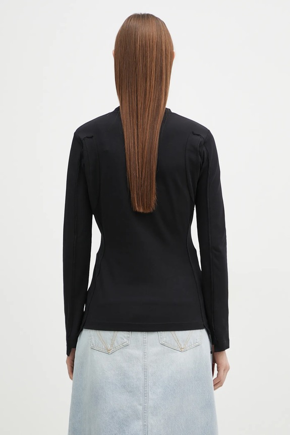 Oblečenie Tričko s dlhým rukávom VETEMENTS Oval Logo Cut-Up UA66LS600BW čierna