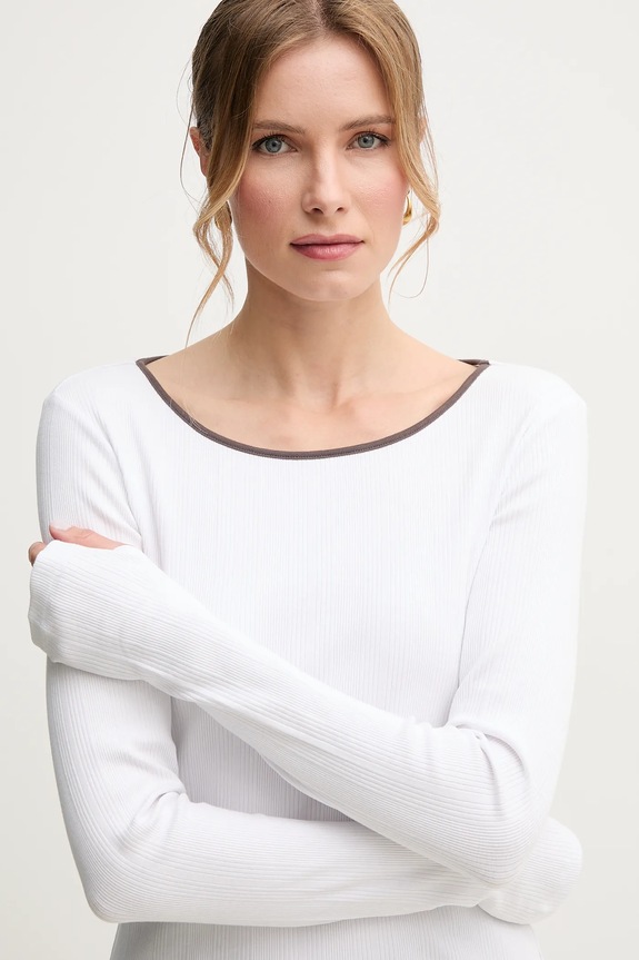 Tričko s dlhým rukávom MM by Max Mara biela 2516941037600