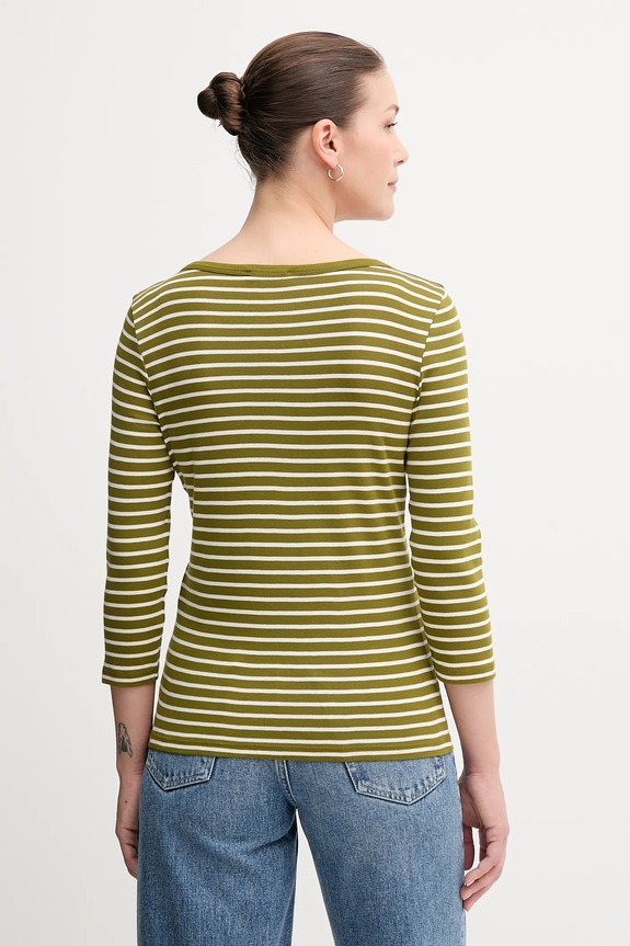 Ρούχα Βαμβακερή μπλούζα με μακριά μανίκια United Colors of Benetton 30YSD109W πράσινο