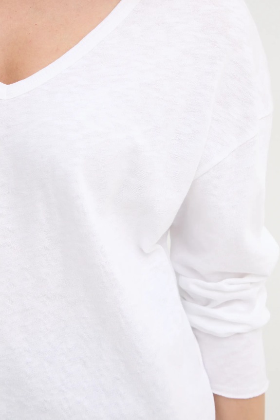 American Vintage longsleeve bawełniany SON02GGE25 biały