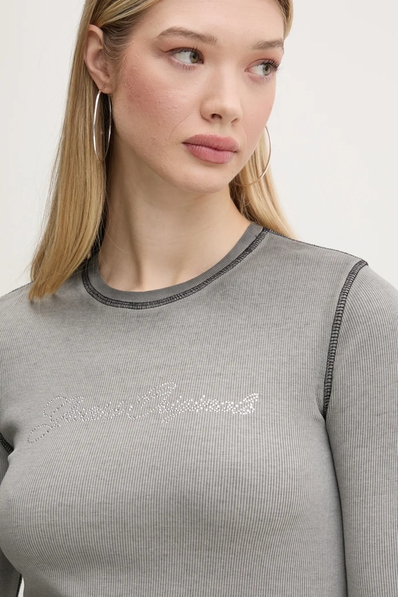 Tričko s dlhým rukávom Guess Originals sivá W5RP40.KA0H1