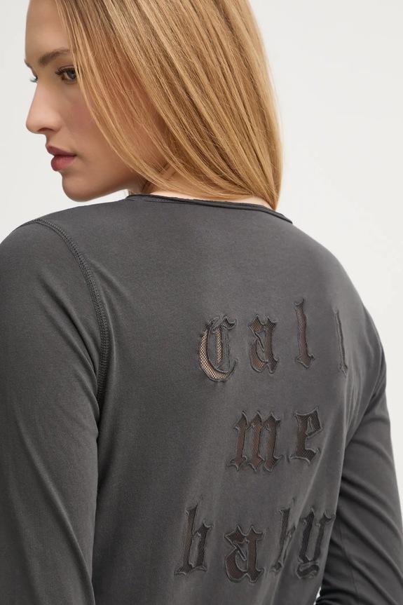 ZADIG&VOLTAIRE longsleeve bawełniany JWTN02600.21 szary