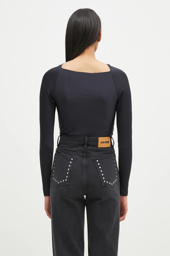 Oblečení Body Coperni Twisted Cut-Out Jersey Bodysuit COPJS19545C černá