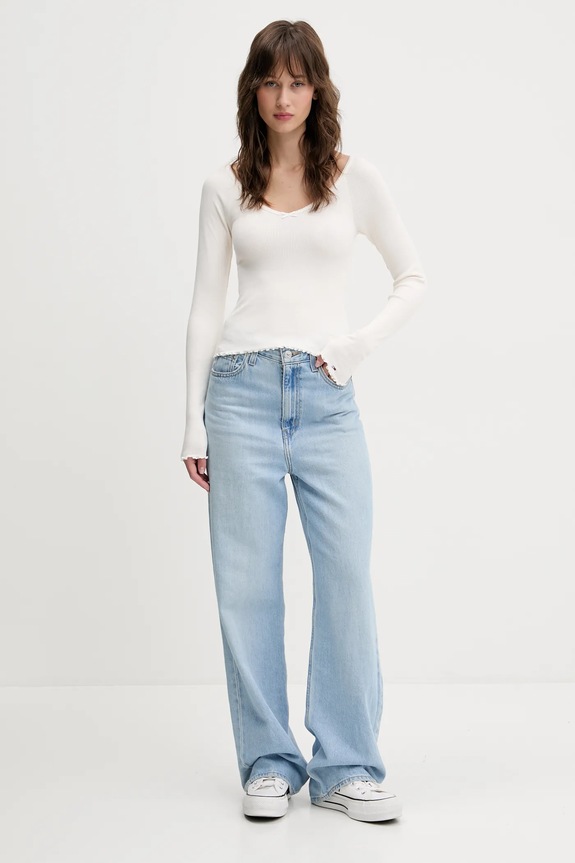Tommy Jeans longsleeve DW0DW20236 beżowy SS25