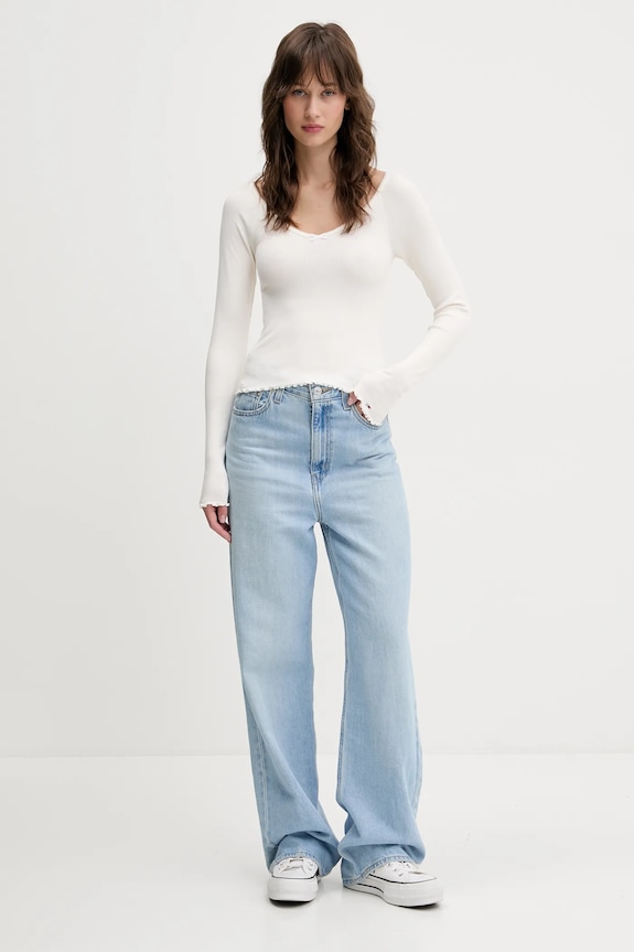 Tommy Jeans longsleeve DW0DW20236 beżowy SS25