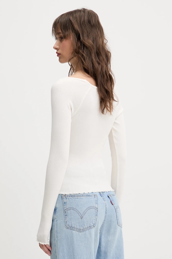 Odzież Tommy Jeans longsleeve DW0DW20236 beżowy