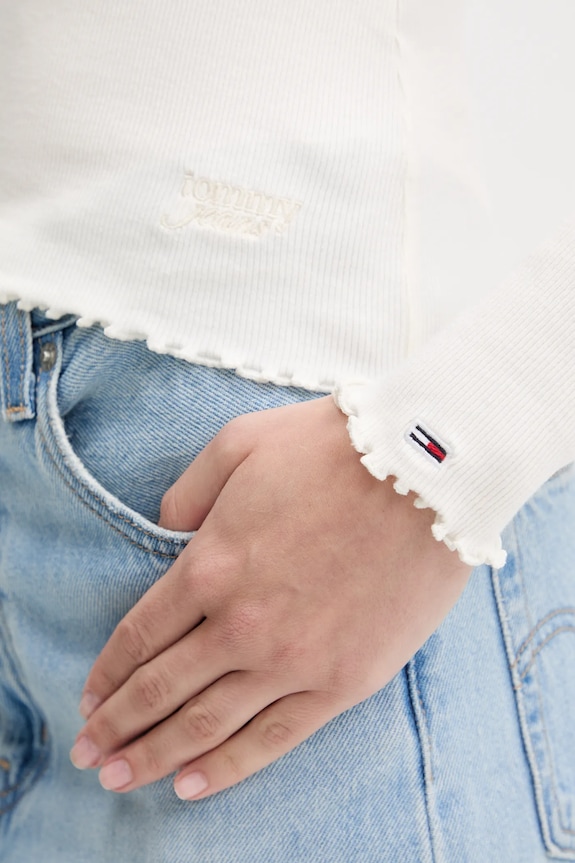 Tommy Jeans longsleeve DW0DW20236 beżowy