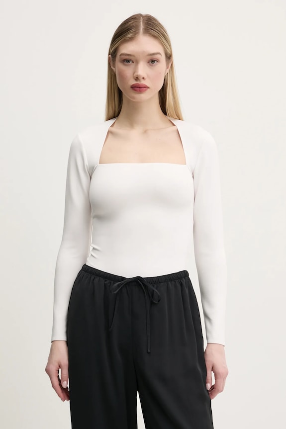 Abercrombie & Fitch body z elastanem biały KI139.5207.178
