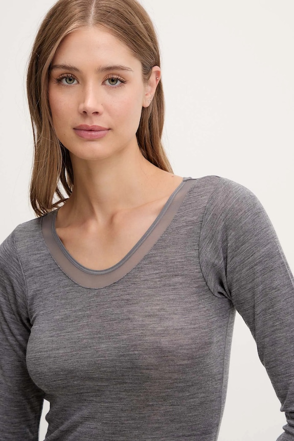 Îmbrăcăminte Chantelle longsleeve din lână FEMILET FN1584.0DH gri