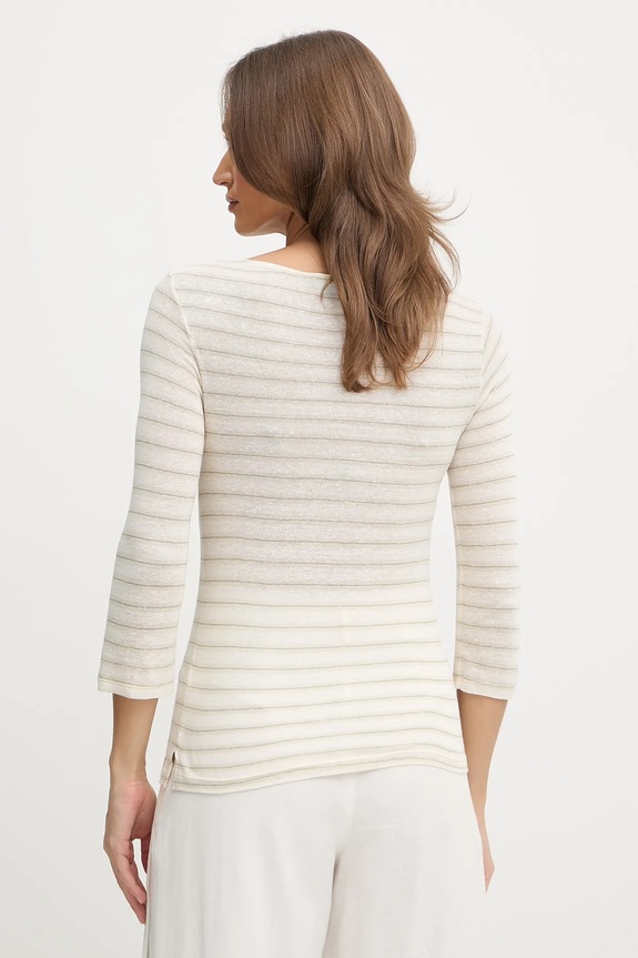 Ρούχα Μακρυμάνικο με πρόσμιξη λινού United Colors of Benetton 38O0D109X μπεζ