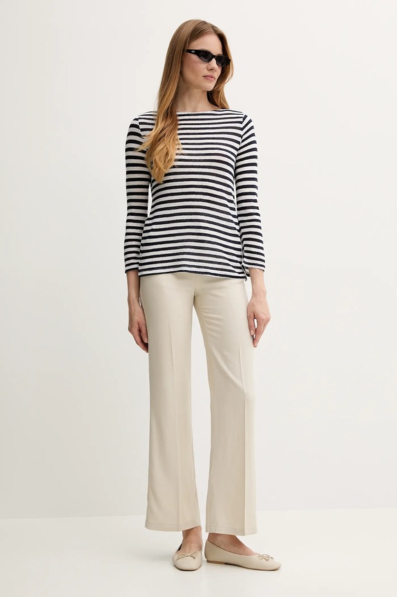 United Colors of Benetton hosszú ujjú lenkeverékből 38O0D109X sötétkék SS25