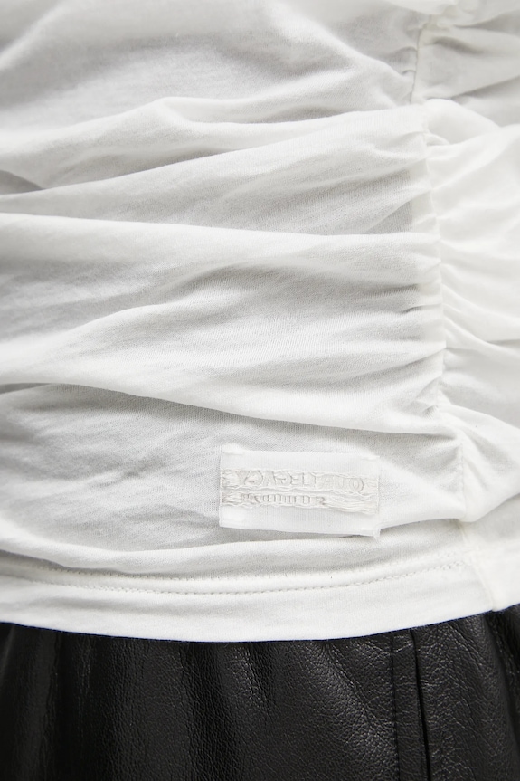 Βαμβακερή μπλούζα με μακριά μανίκια Our Legacy Strain Slim Longsleeve λευκό W2256SW