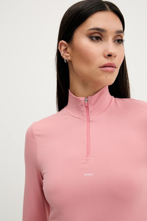 Μακρυμάνικο Pangaia Plant-Stretch Zipped Long Sleeve Top ροζ 10002426