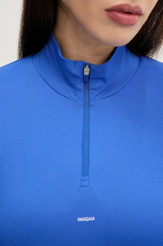 Pangaia camicia a maniche lunghe Plant-Stretch Zipped Long Sleeve Top 10002426 blu